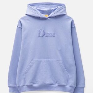 DIME Classic Chenille Logo Hoodie in Light Indigo / Lavender
